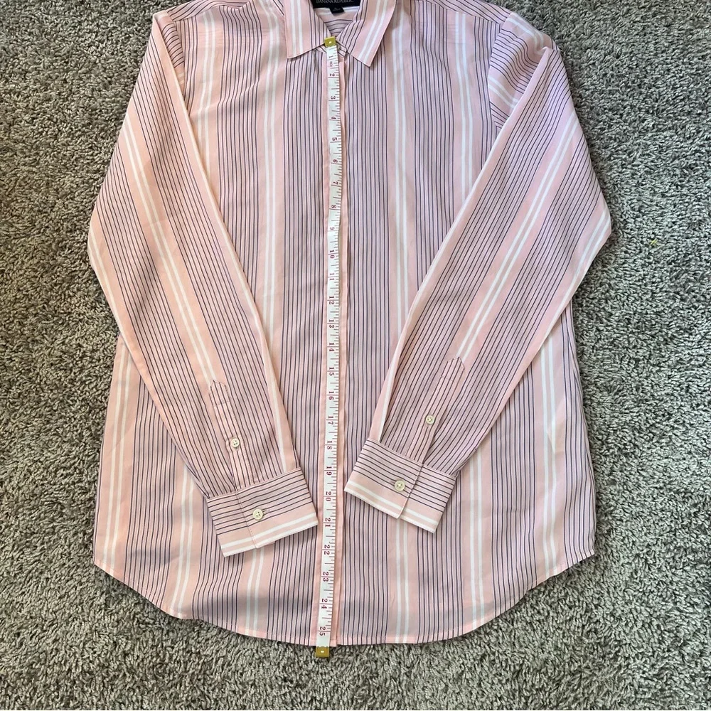 {Banana Republic} Pink and Blue Striped Button Down Shirt - Picture 4 of 7